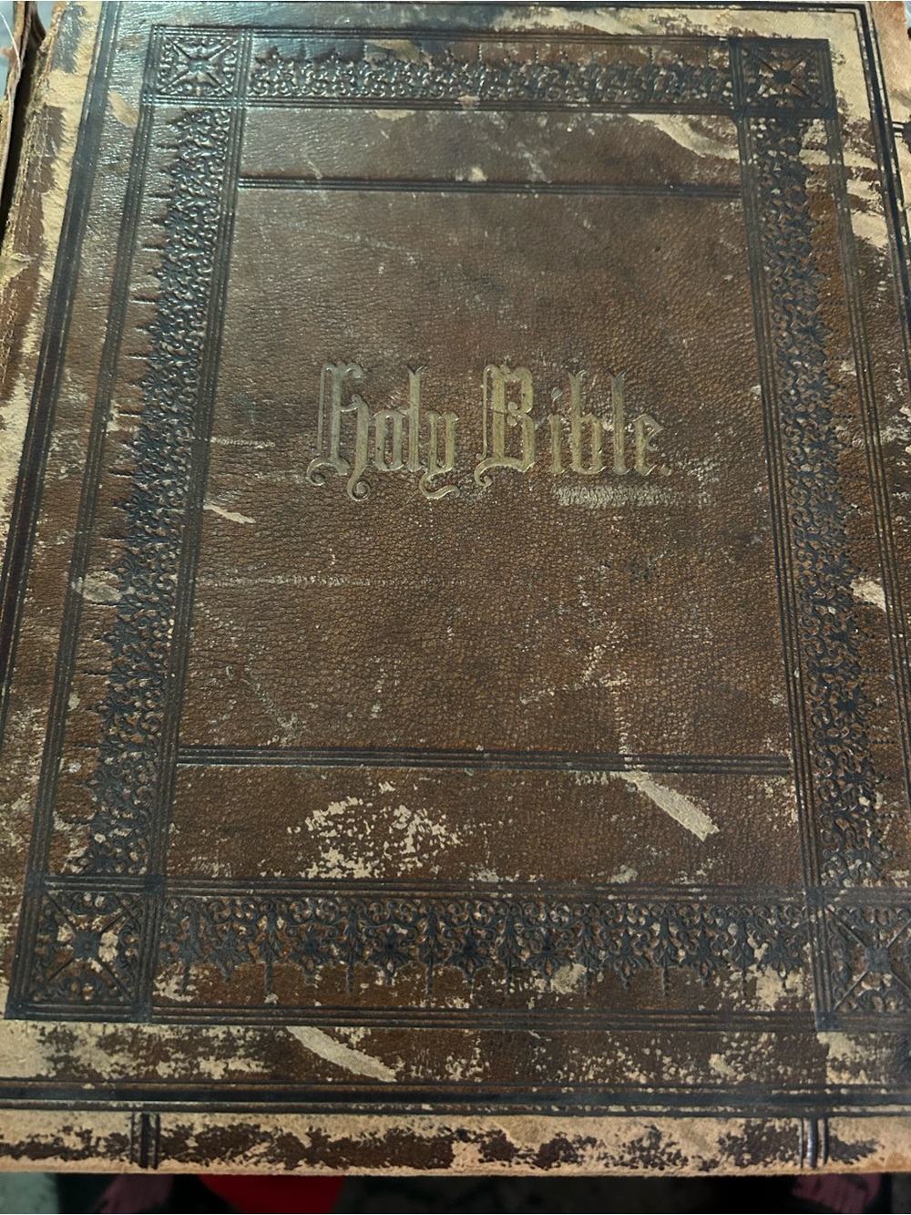 Atq 1866 Comprehensive Bible KJV J.B. Lippincott Leather Cover Illustrated Phila